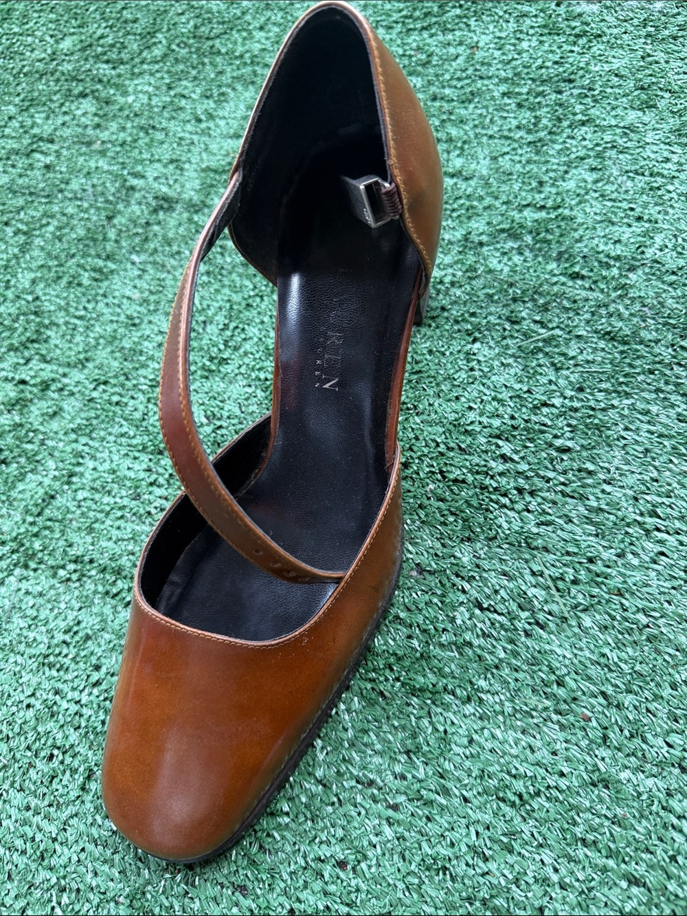 Lauren Ralph Lauren Brown Leather Mary Jane Heels - Picture 13 of 13